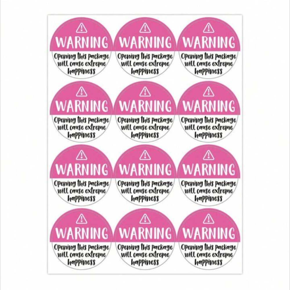 48 Warning, Extreme Happiness Thank You Stickers - Picture 3 of 5